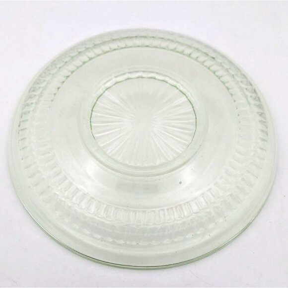 Vintage Hocking Glass Roulette Many Windows Uranium Green Sherbet & Saucer - Picture 4 of 8
